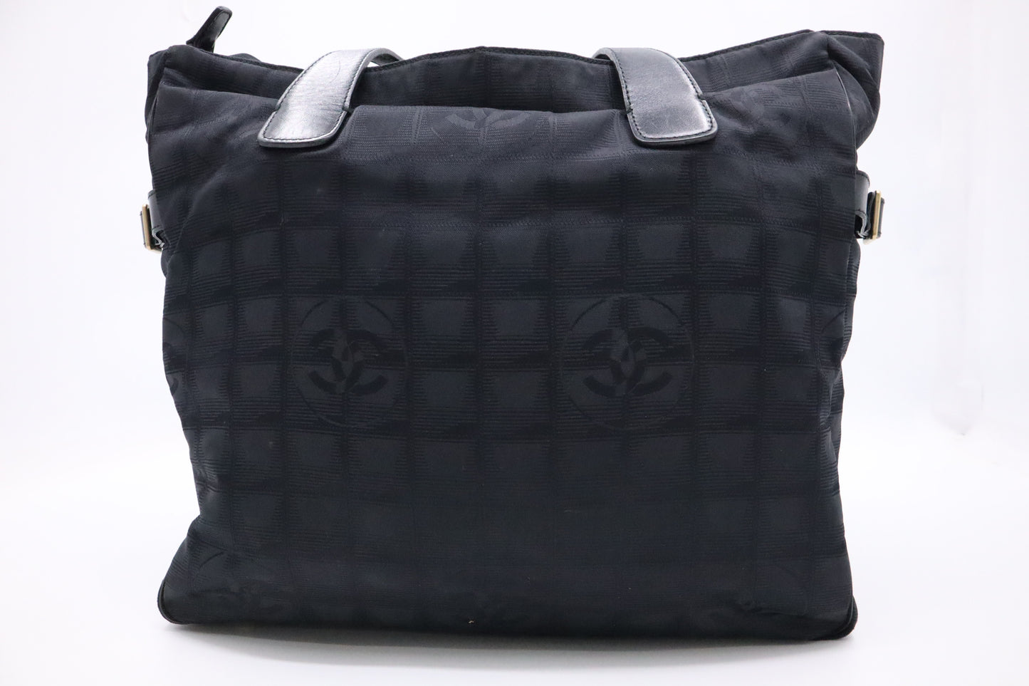 Chanel New Travel Line Tote Shoulder Tote in Black Canvas