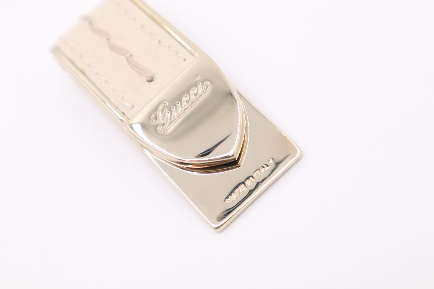 Gucci Money Clip with Off White Leather