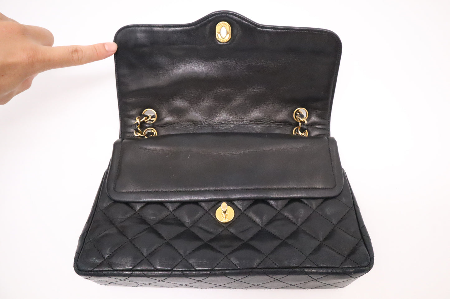 Chanel Medium Paris Double in Black Matelassé Leather