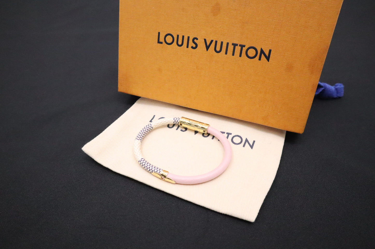 Louis Vuitton Daily Confidential Bracelet in Damier Azur and Pink Canvas