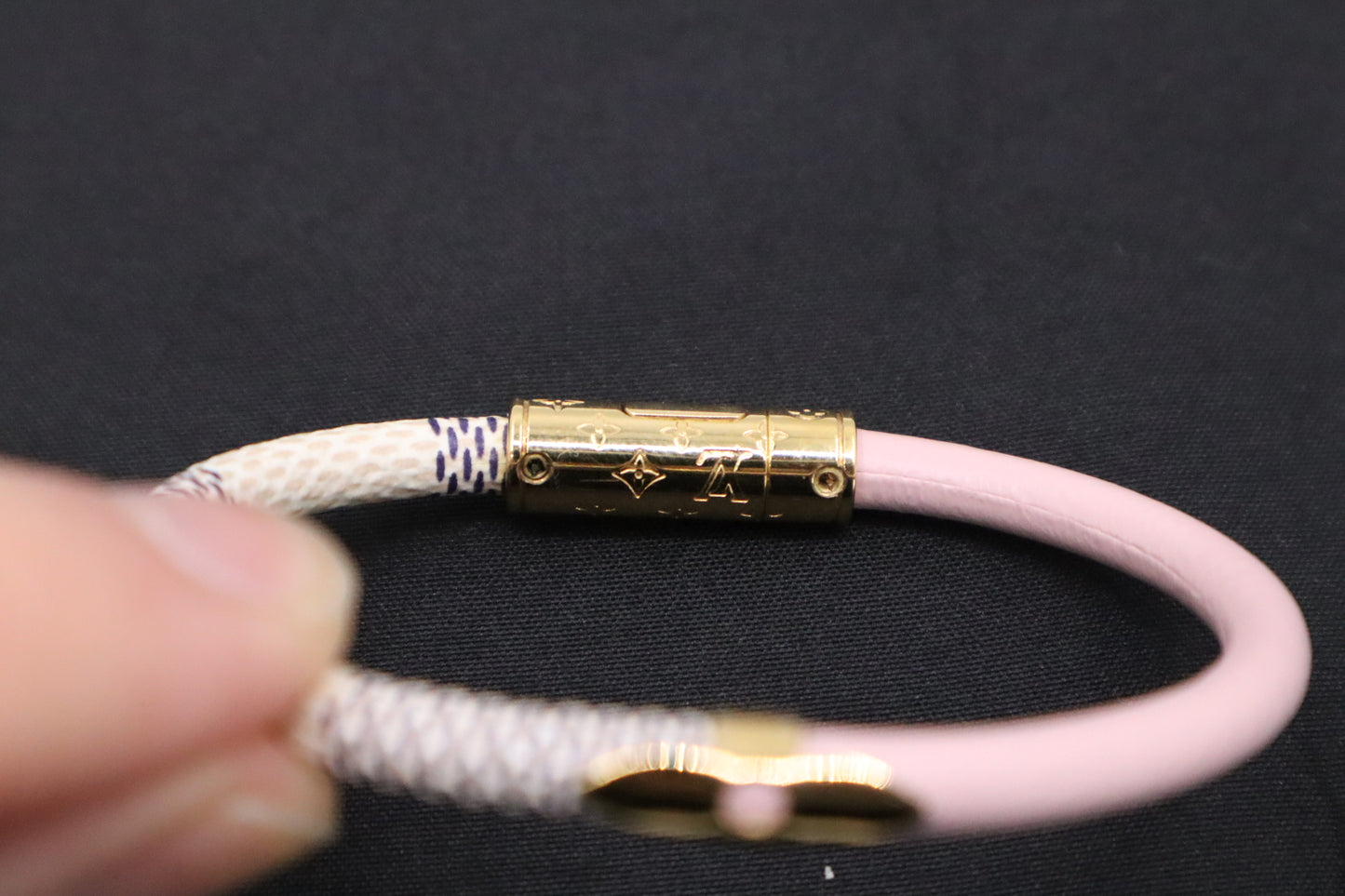 Louis Vuitton Daily Confidential Bracelet in Damier Azur and Pink Canvas