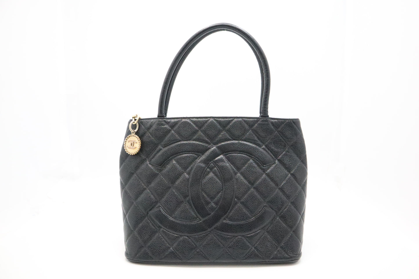 Chanel Medaillon Tote in Black Caviar Leather