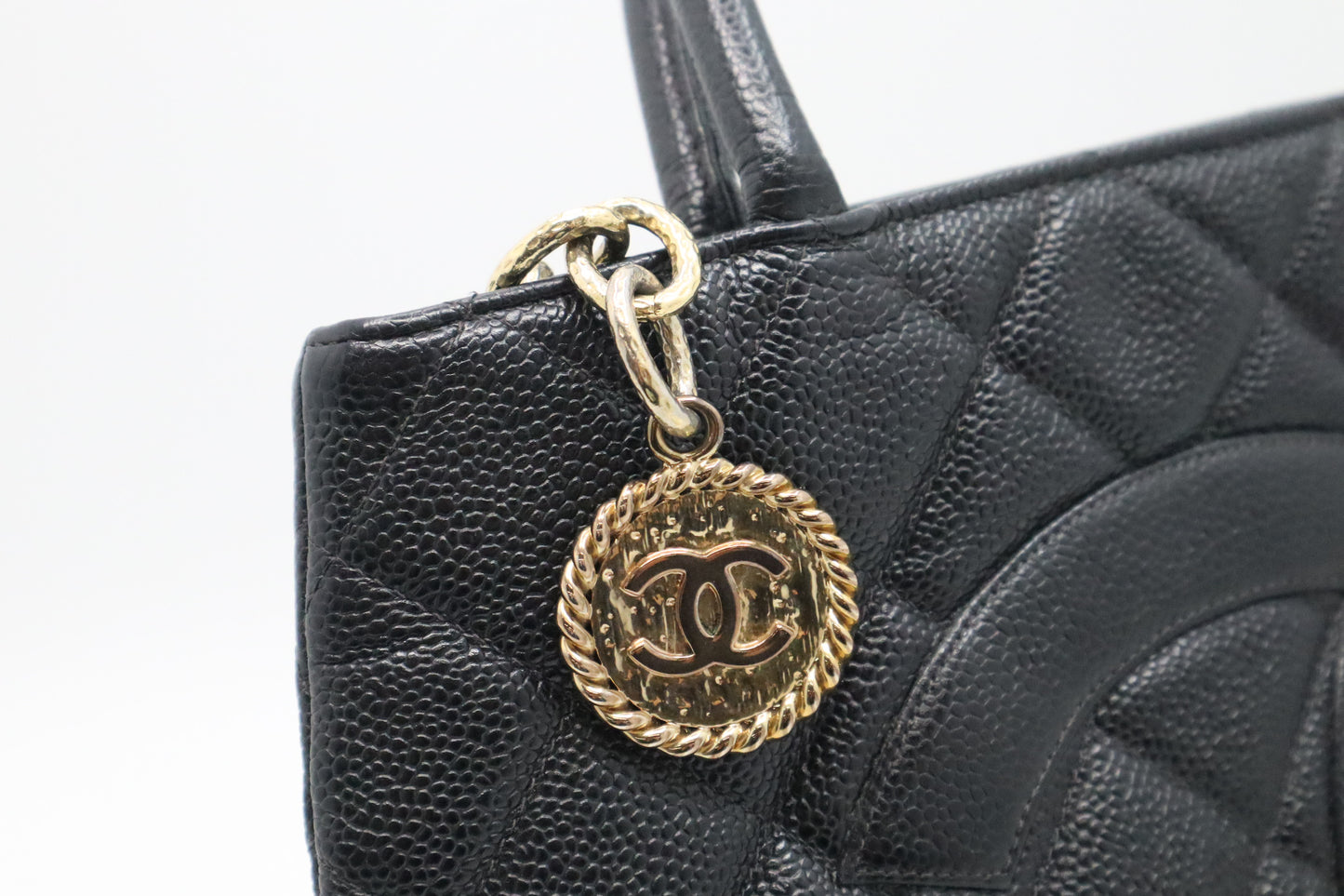 Chanel Medaillon Tote in Black Caviar Leather