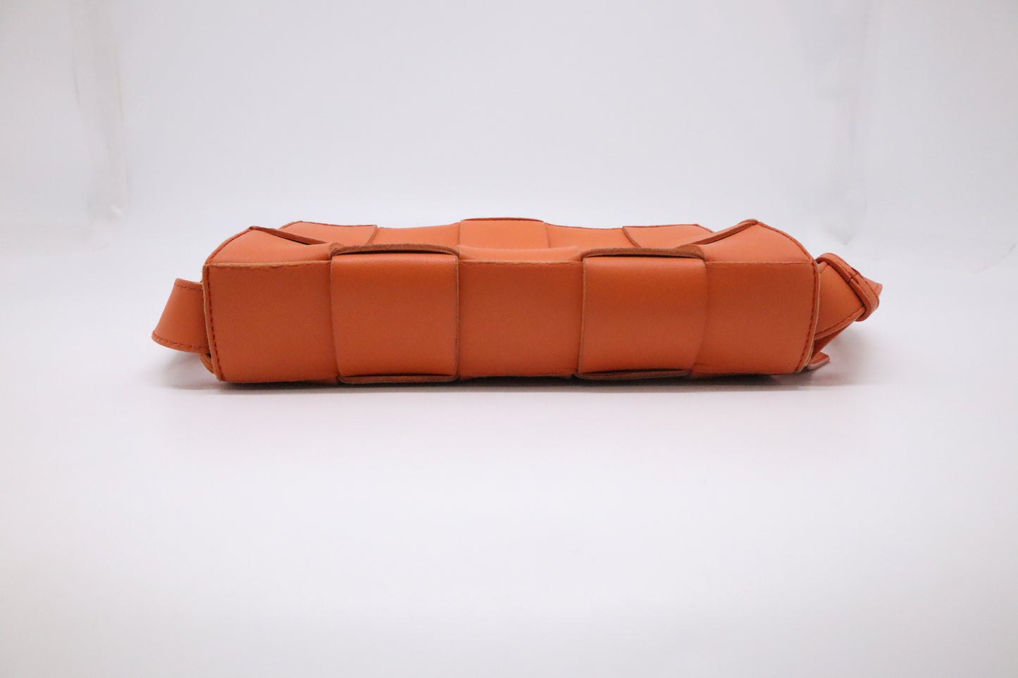 Bottega Veneta Cassette in Orange Intrecciato Leather