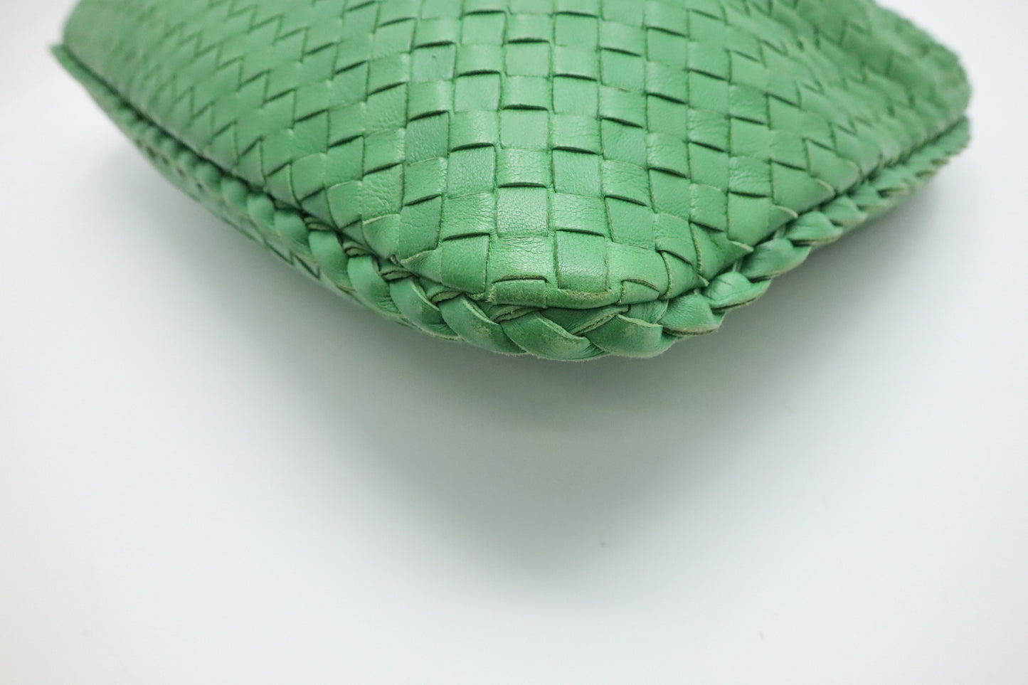 Bottega Veneta Nappa Belly Hobo Bag in Green Intrecciato Leather