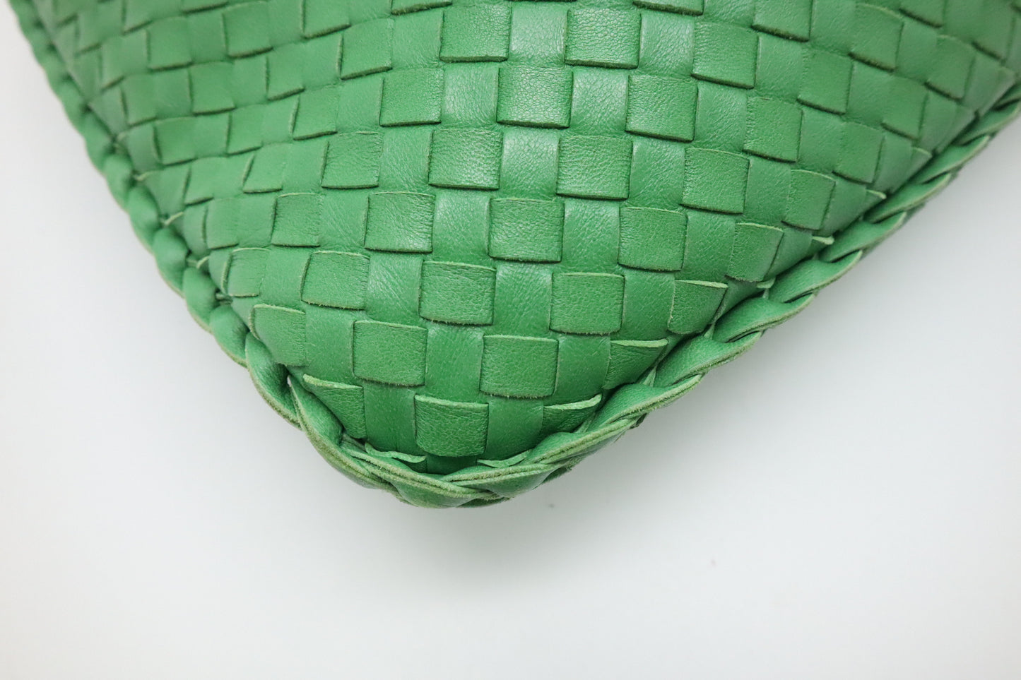 Bottega Veneta Nappa Belly Hobo Bag in Green Intrecciato Leather