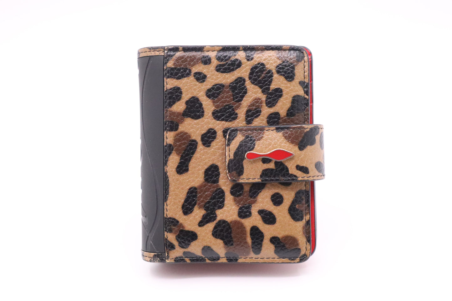 Louboutin Compact Wallet in Leopard Print Canvas
