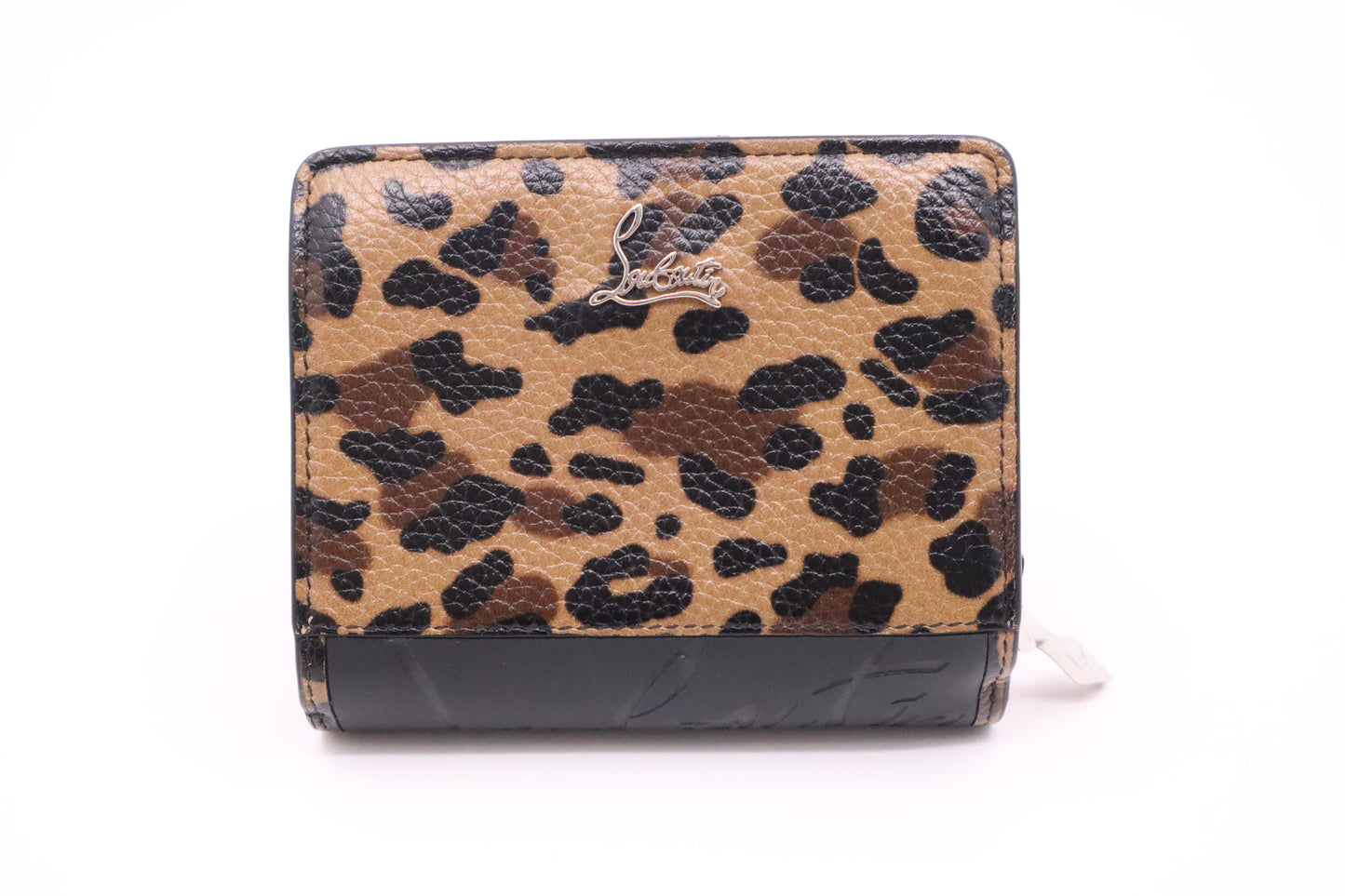 Louboutin Compact Wallet in Leopard Print Canvas