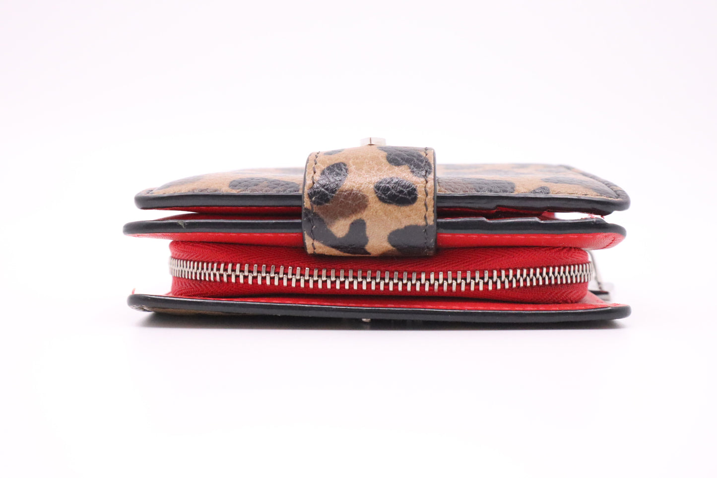 Louboutin Compact Wallet in Leopard Print Canvas