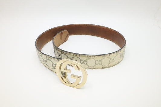 Gucci Belt in Gold GG Canvas