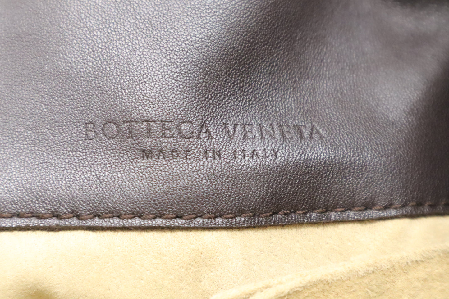 Bottega Veneta Campana Shoulder Bag in Dark Brown Intrecciato Leather