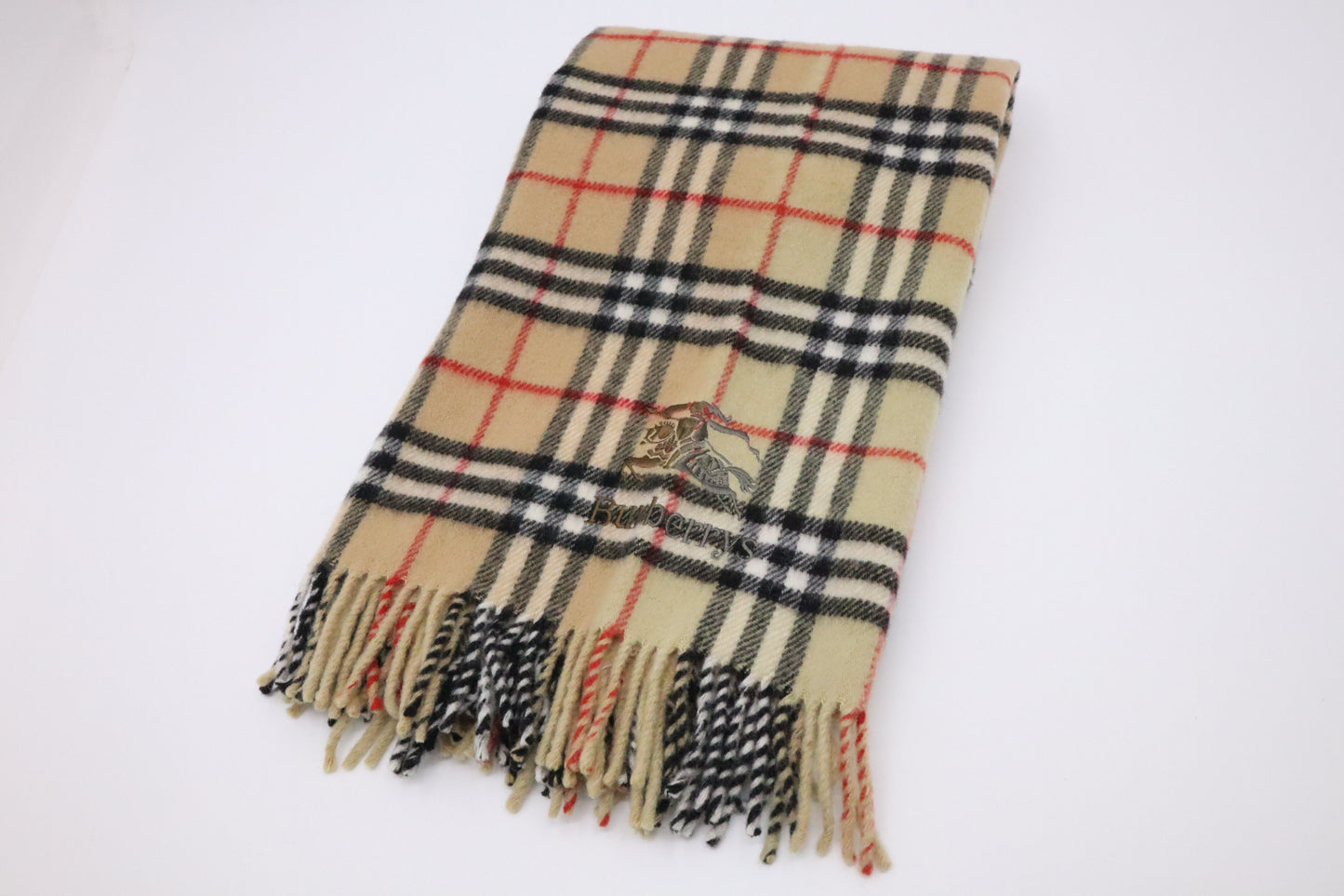 Burberry Stole in Brown Checked New Wool