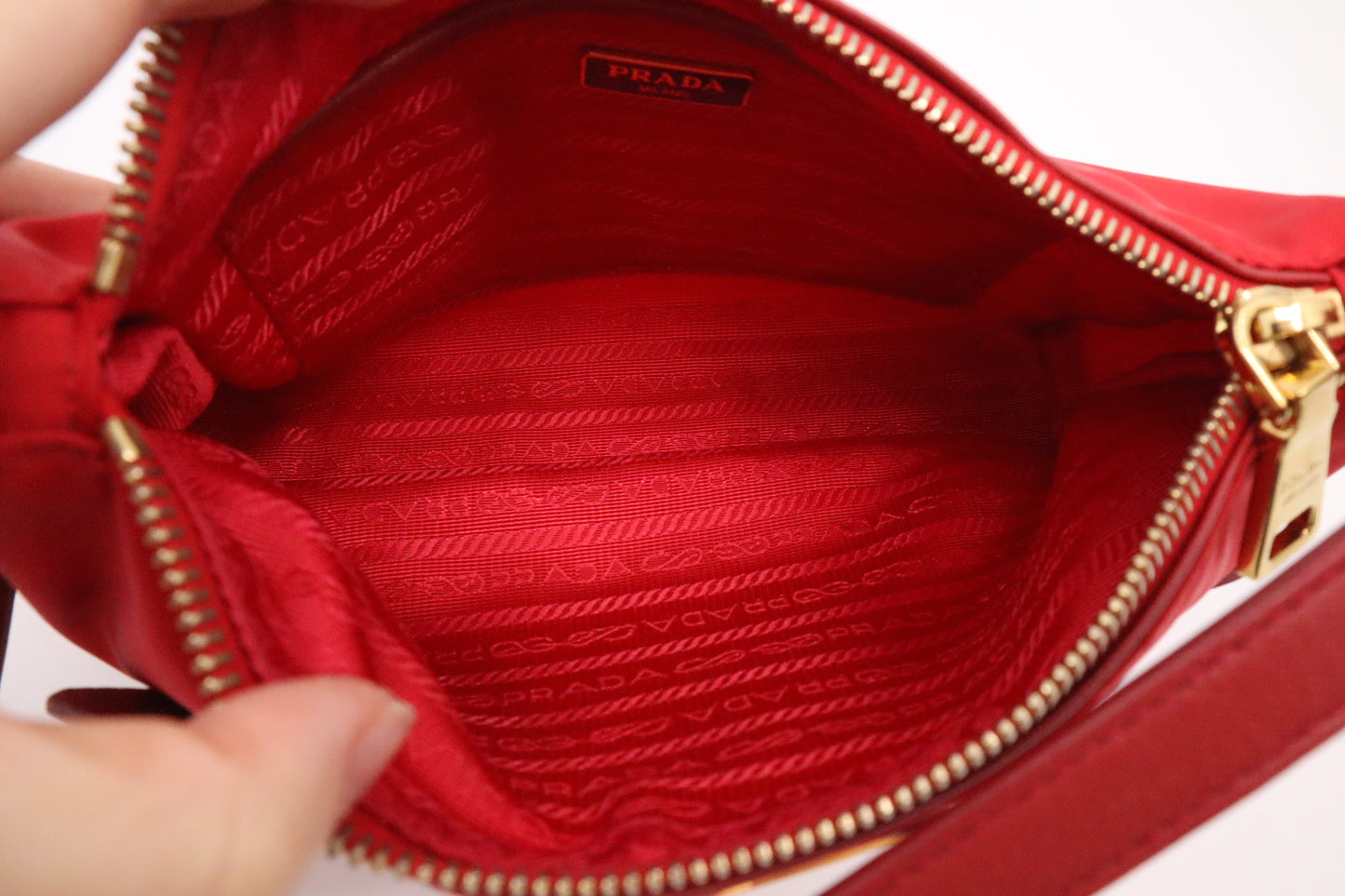 Prada Shoulder Bag in Red Nylon