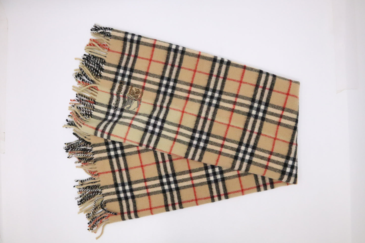 Burberry Stole in Brown Checked New Wool