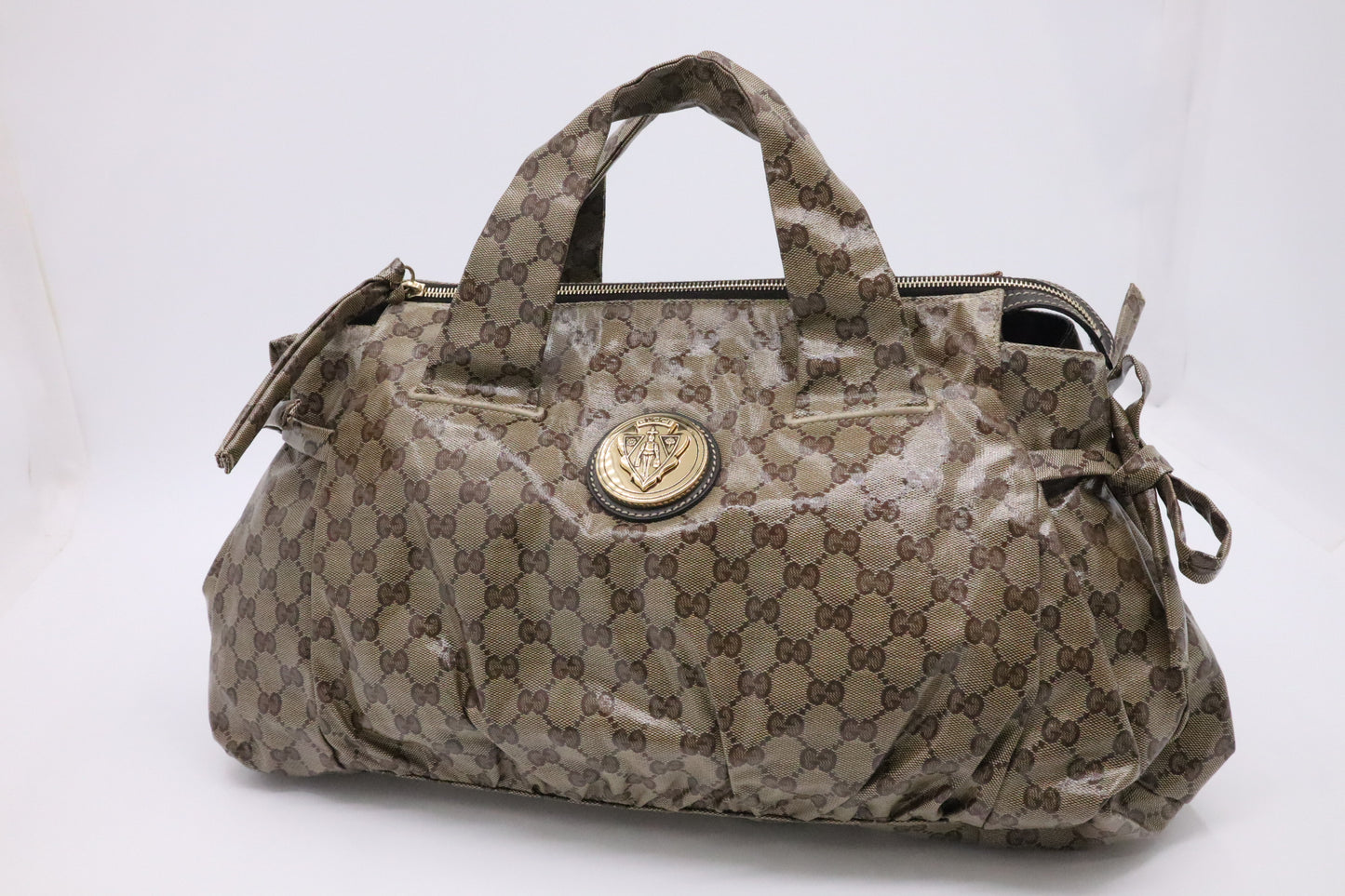 Gucci Zipped Tote Bag in Brown GG Coated Canvas