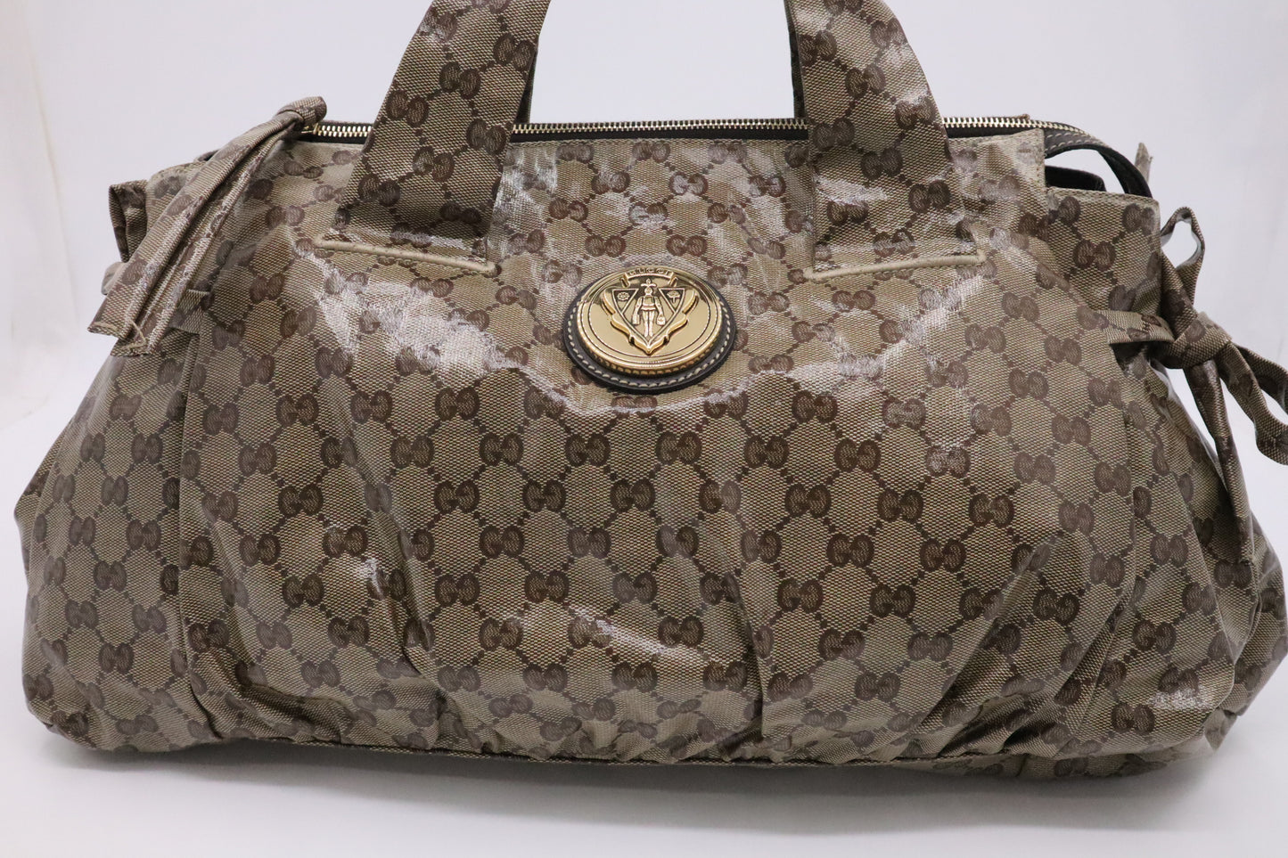 Gucci Zipped Tote Bag in Brown GG Coated Canvas