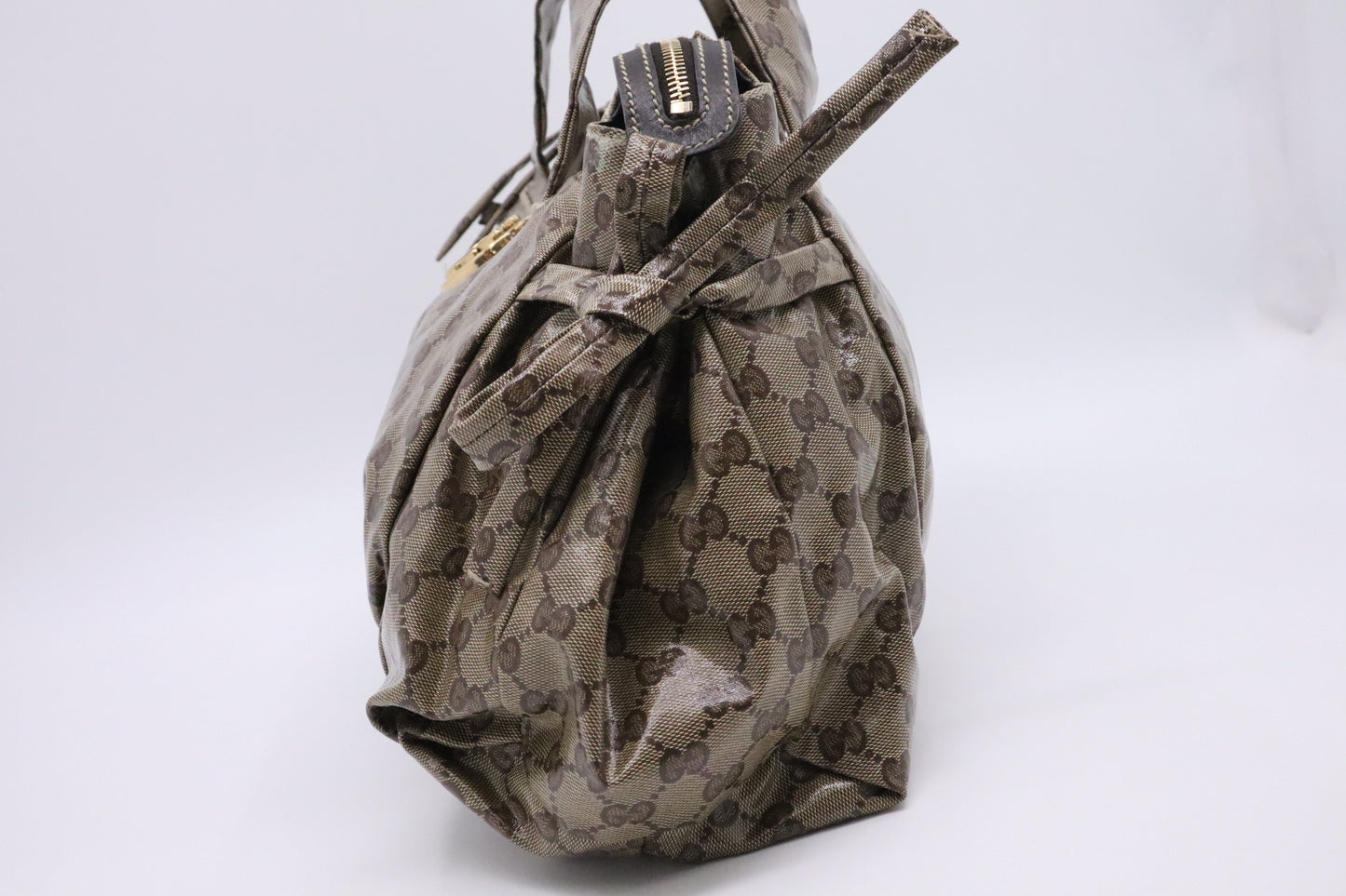 Gucci Zipped Tote Bag in Brown GG Coated Canvas