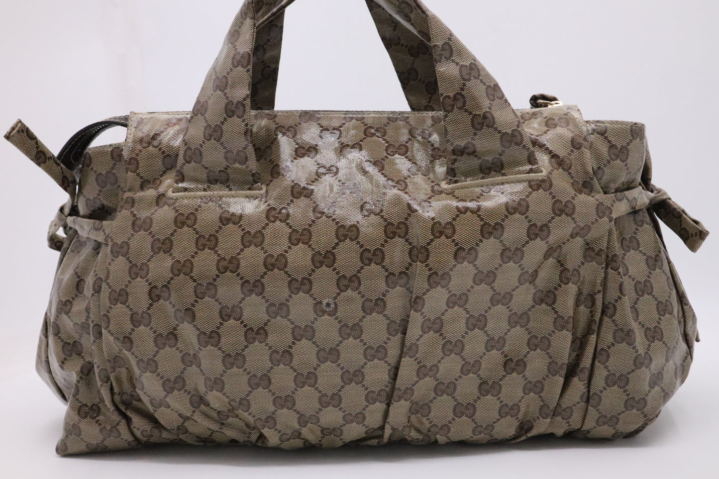 Gucci Zipped Tote Bag in Brown GG Coated Canvas