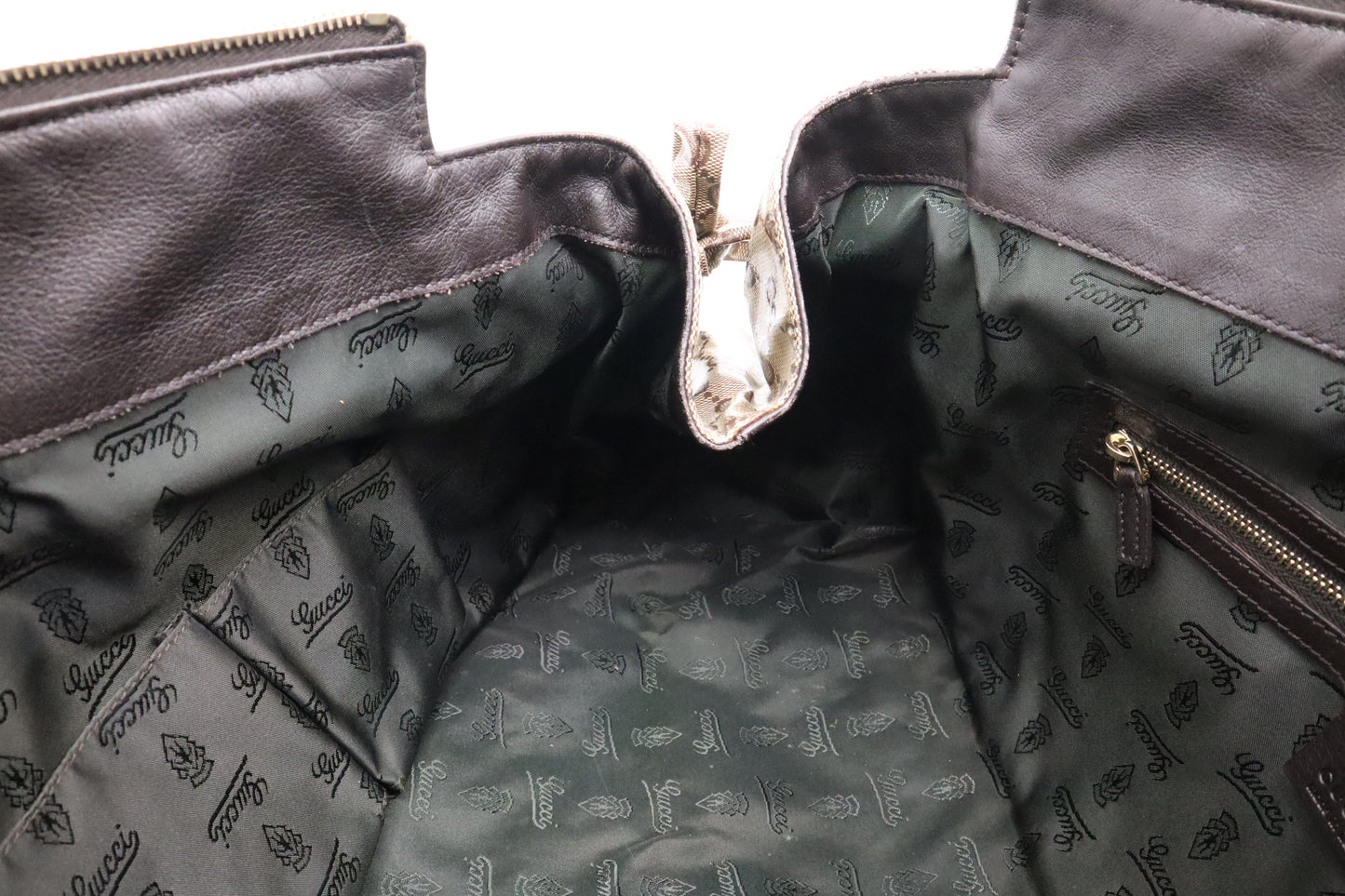 Gucci Zipped Tote Bag in Brown GG Coated Canvas