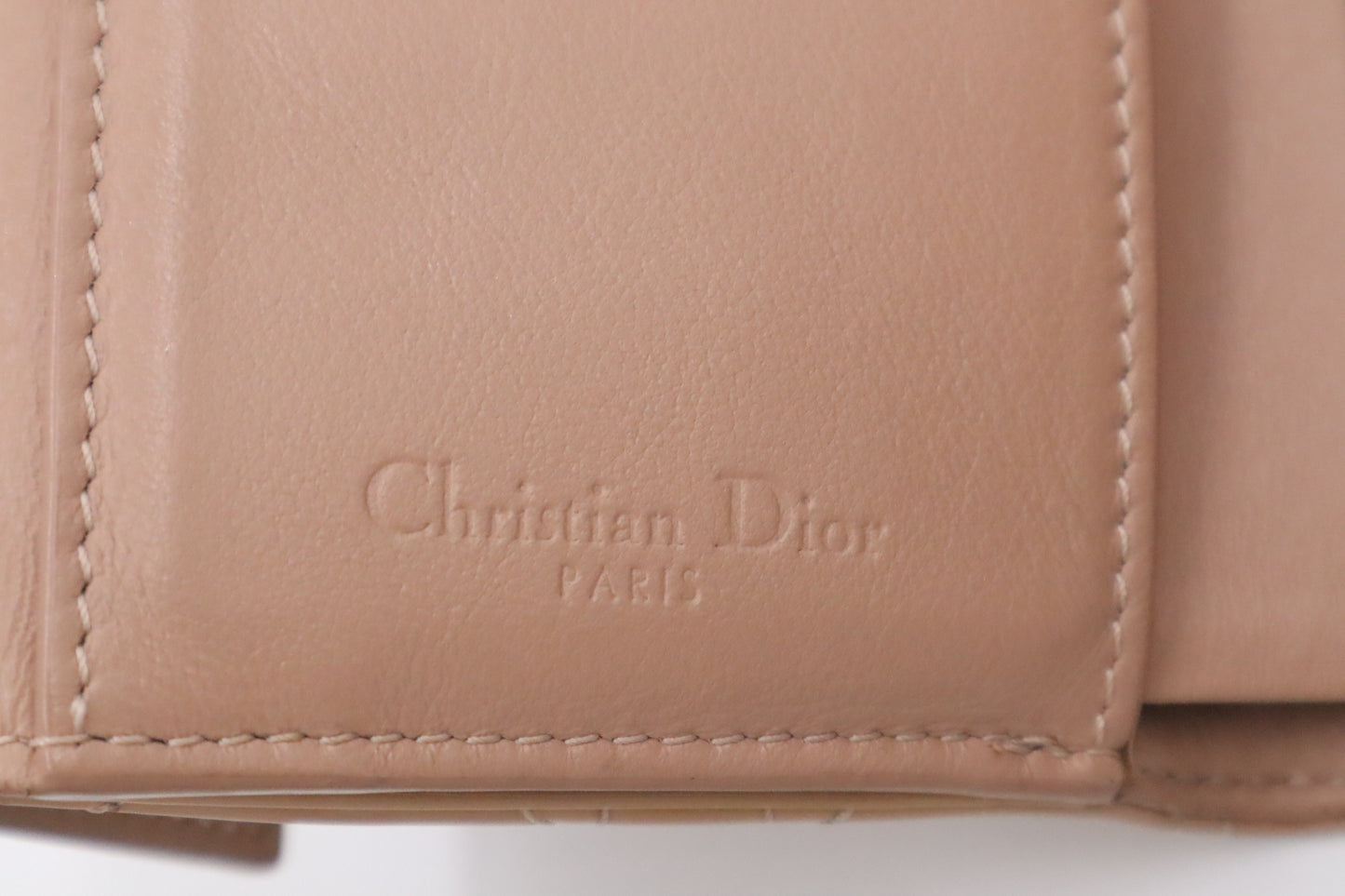 Dior Lady Dior Lotus Wallet in Beige Cannage Patent Leather