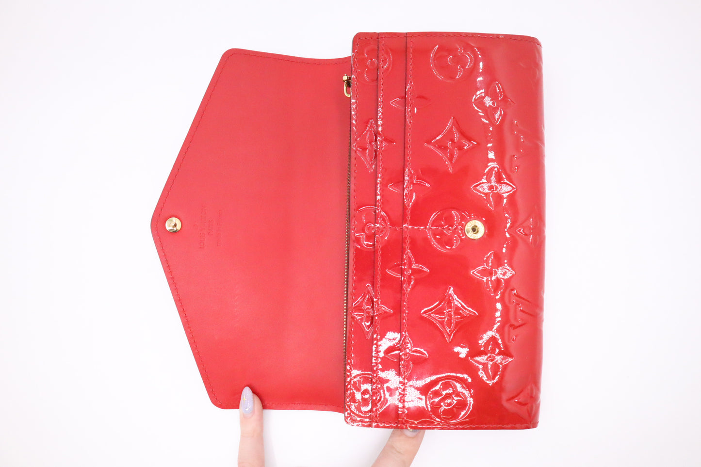 Louis Vuitton Sarah Wallet in Red Vernis Leather