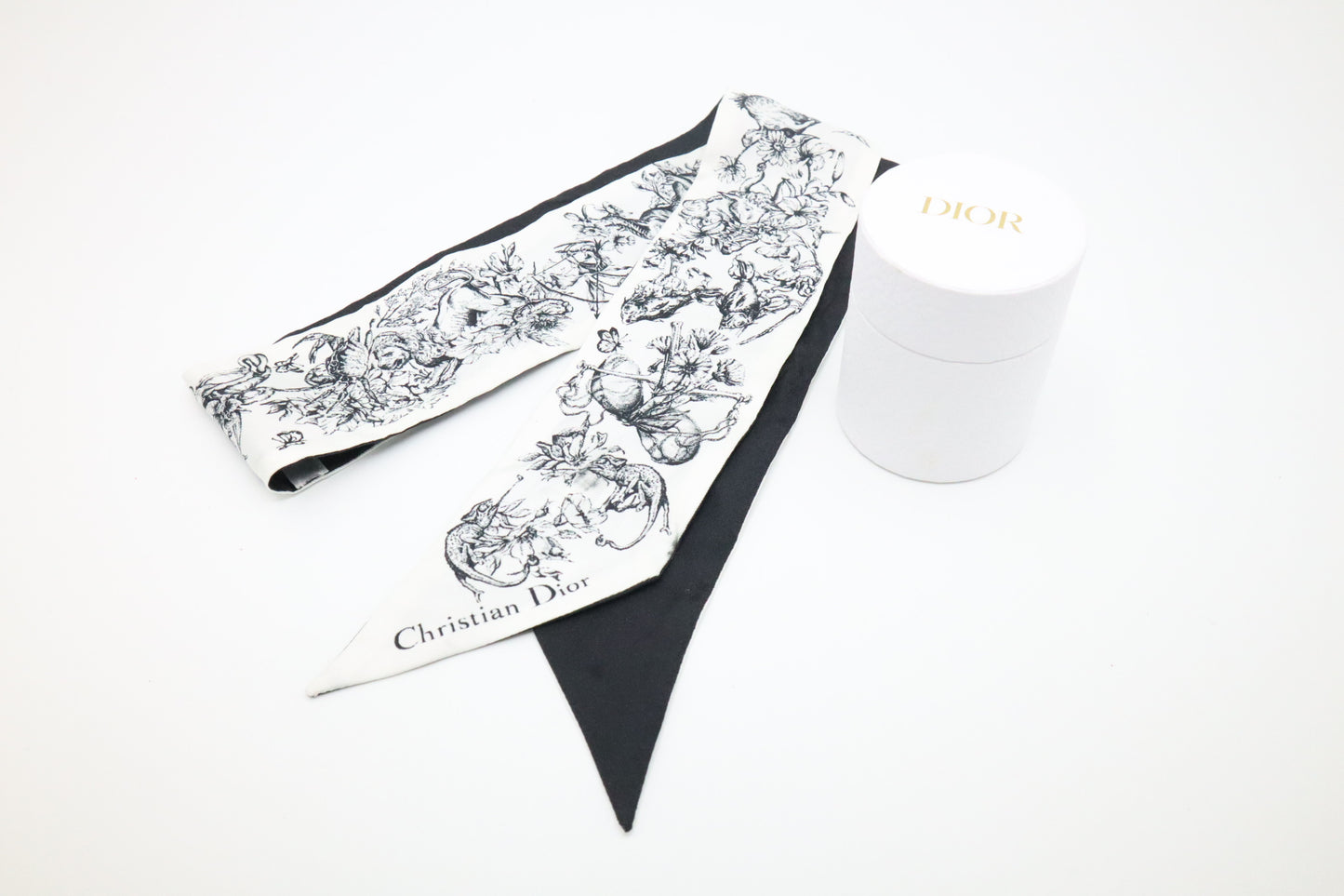 Dior Zodiac Mitzah Twilly in Black and White Silk