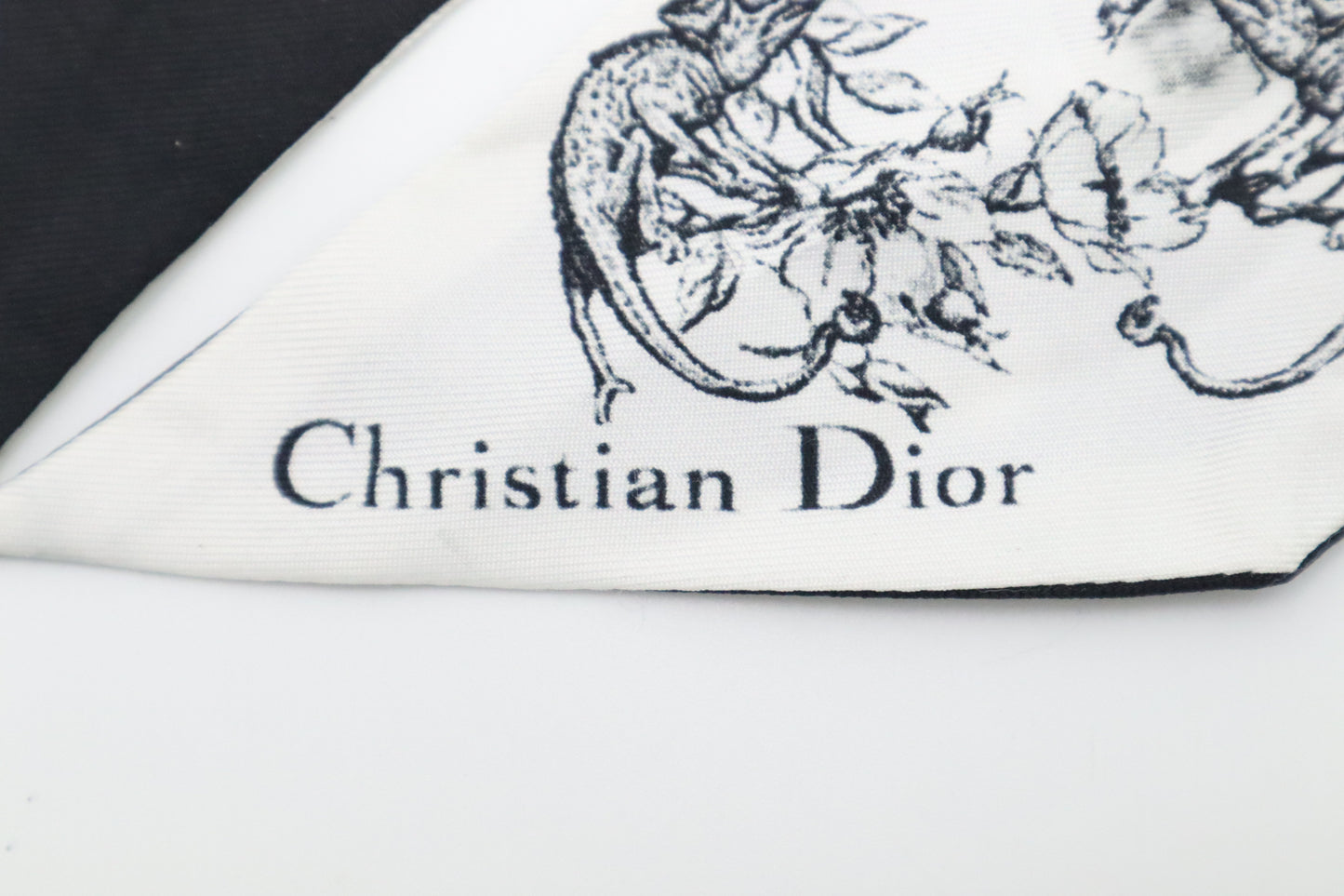 Dior Zodiac Mitzah Twilly in Black and White Silk