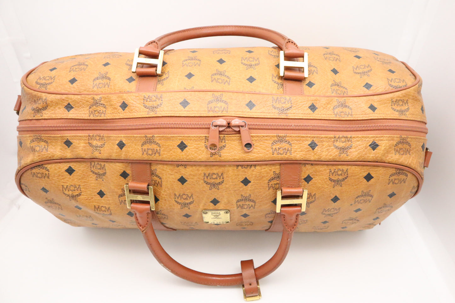 MCM Travel Bag in Cognac Visetos Canvas