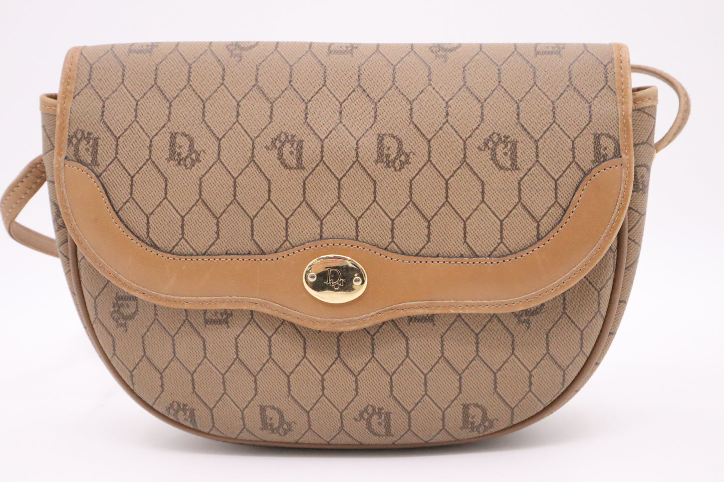 Dior Crossbody Bag in Brown Honeycomb Canvas