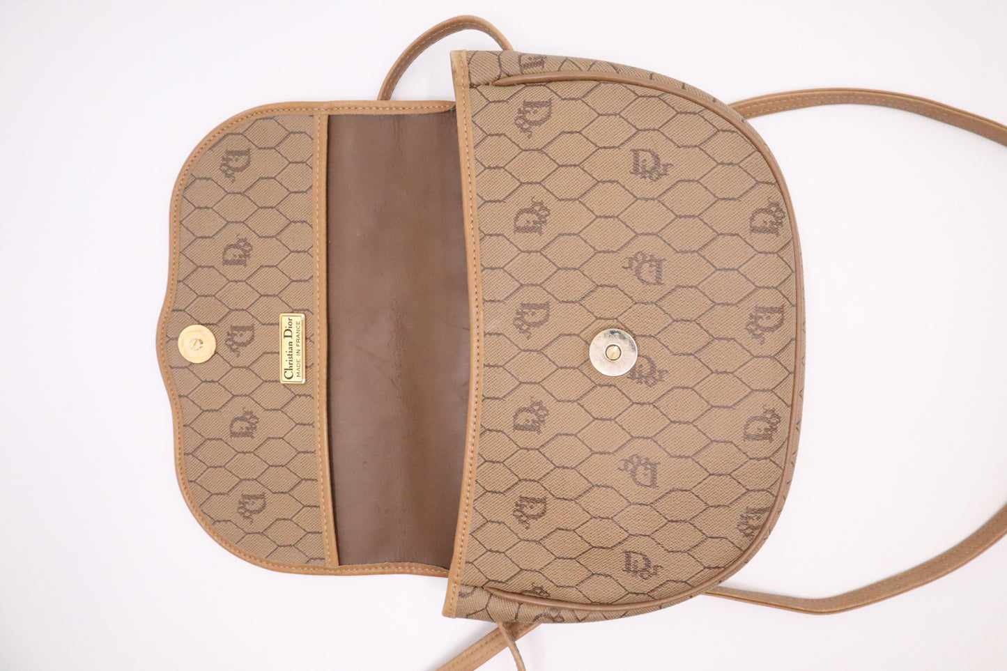 Dior Crossbody Bag in Brown Honeycomb Canvas