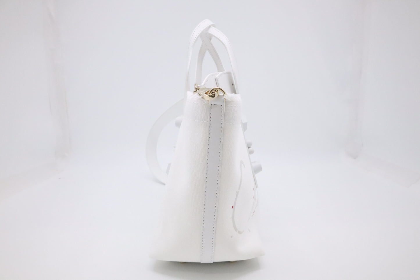 Louboutin Frangibus Handbag in White Bianco Canvas