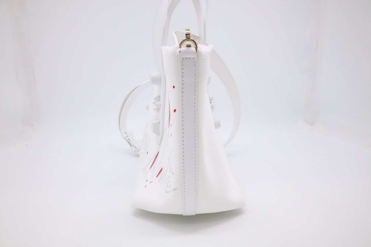 Louboutin Frangibus Handbag in White Bianco Canvas