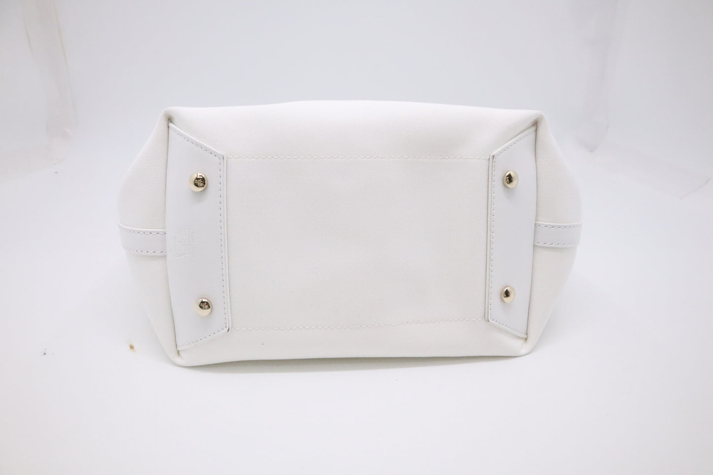 Louboutin Frangibus Handbag in White Bianco Canvas