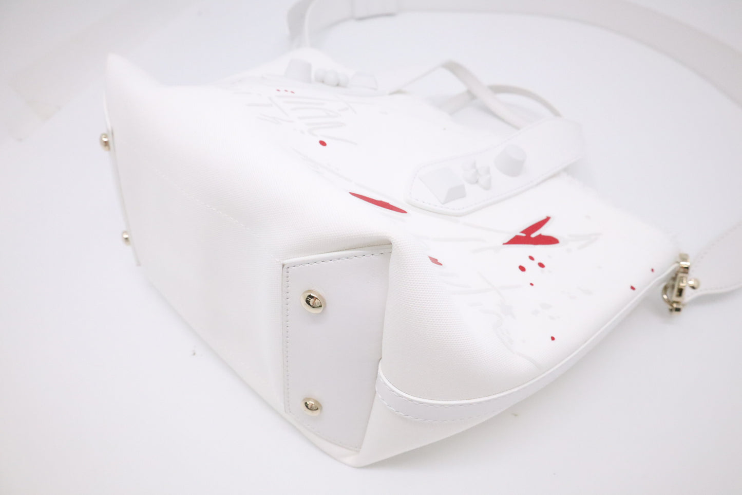 Louboutin Frangibus Handbag in White Bianco Canvas