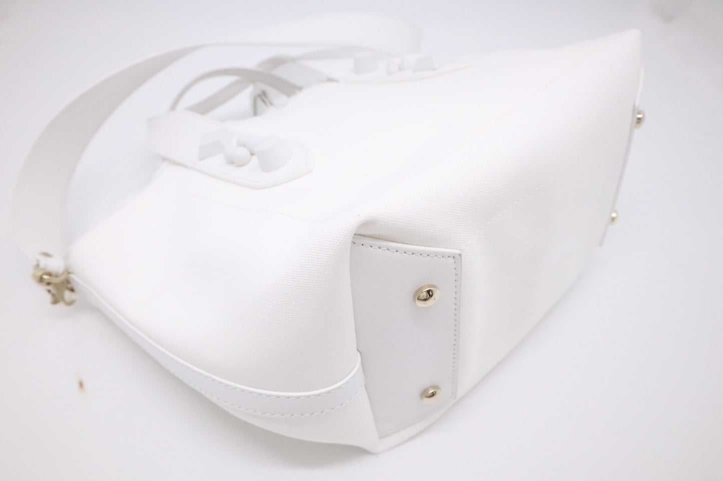 Louboutin Frangibus Handbag in White Bianco Canvas