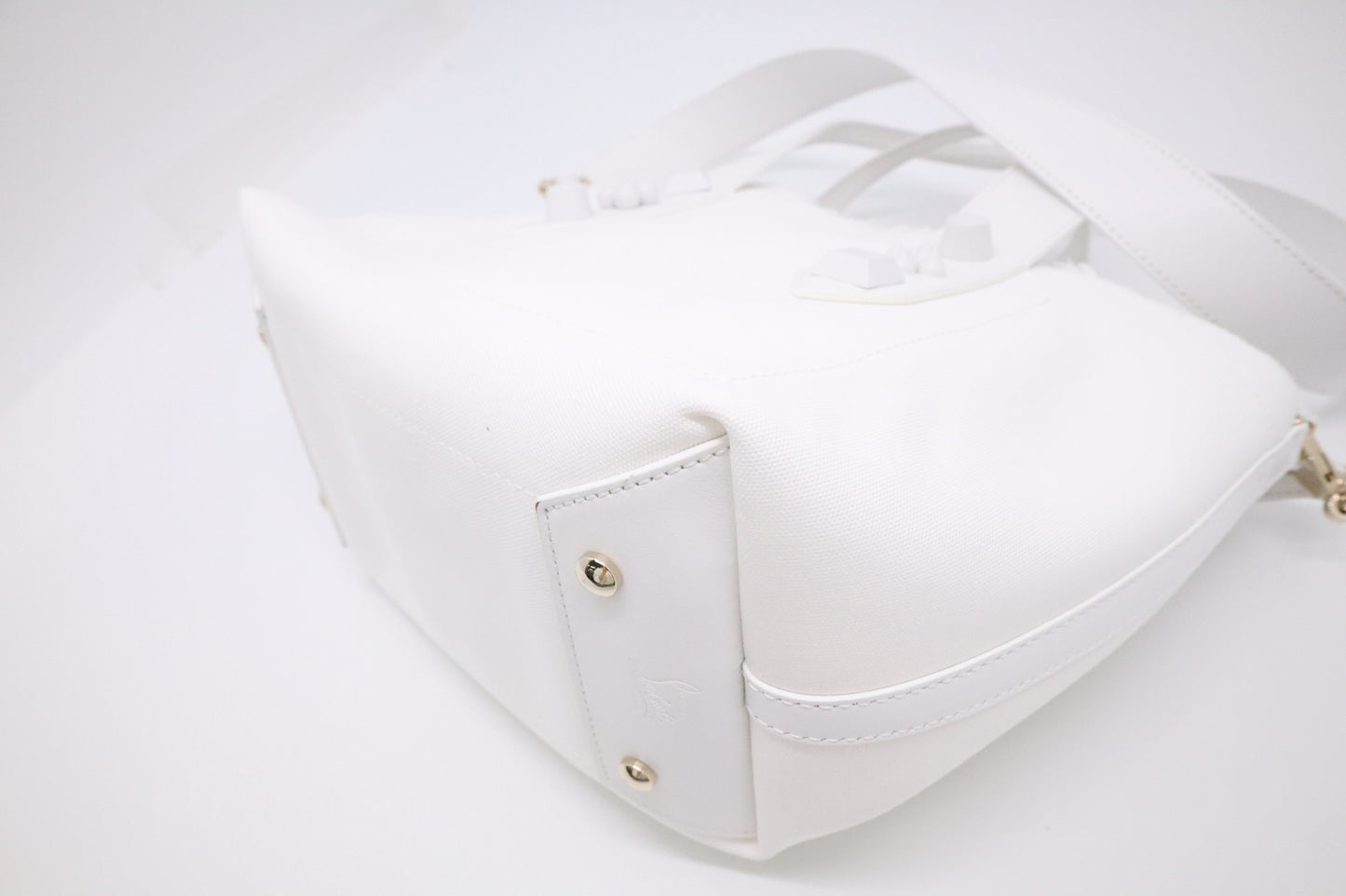 Louboutin Frangibus Handbag in White Bianco Canvas