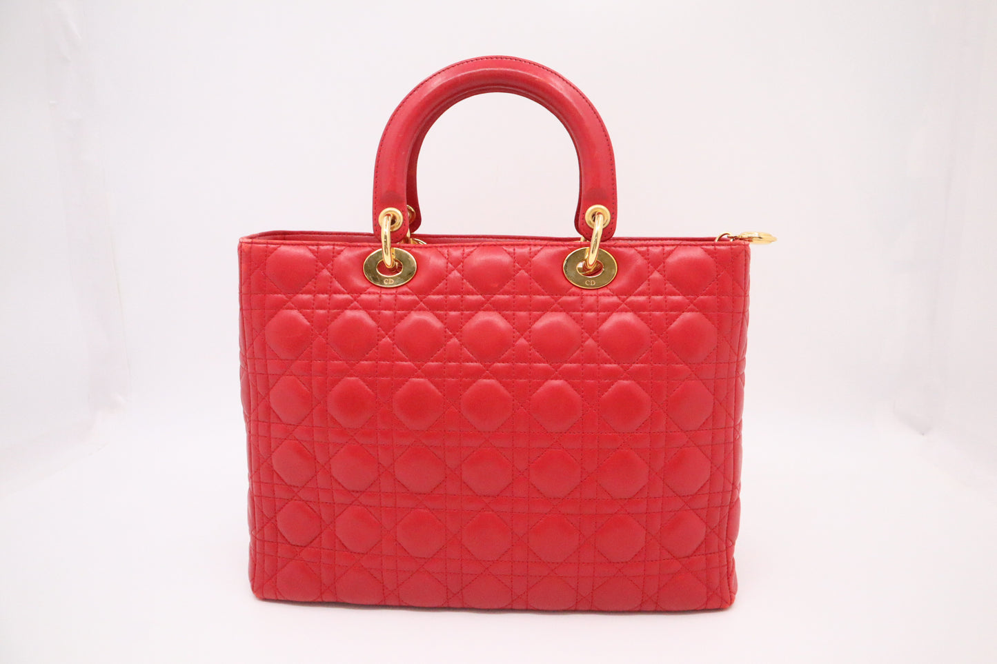 Dior Lady Dior Large in Red Cannage Leather