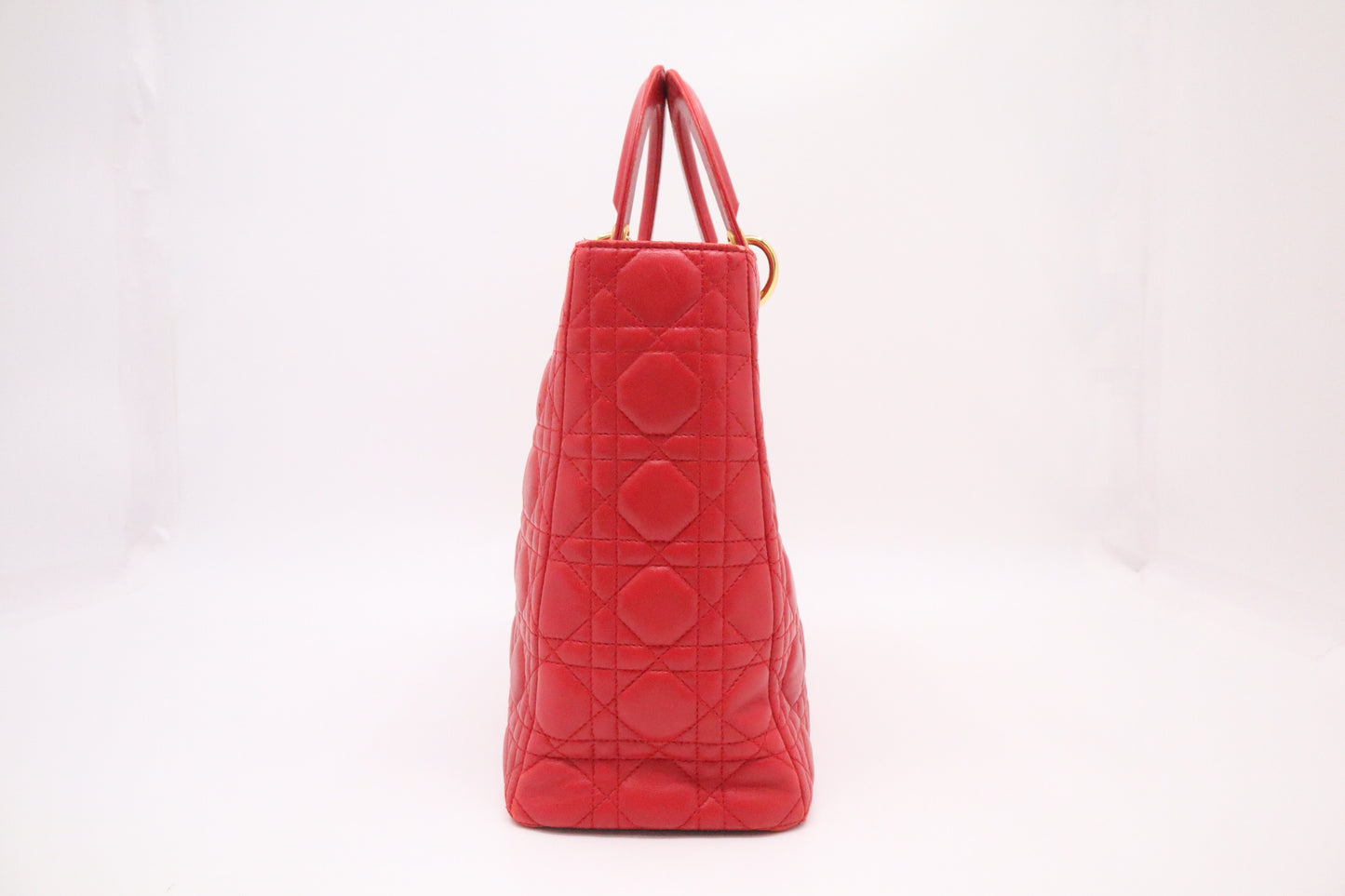 Dior Lady Dior Large in Red Cannage Leather