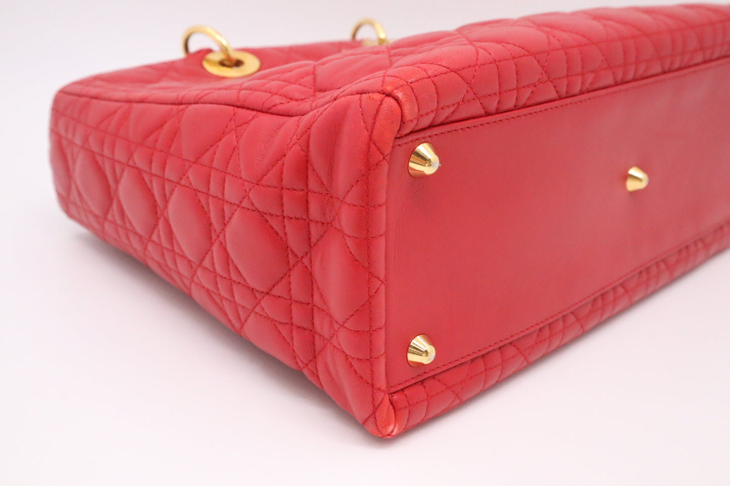 Dior Lady Dior Large in Red Cannage Leather