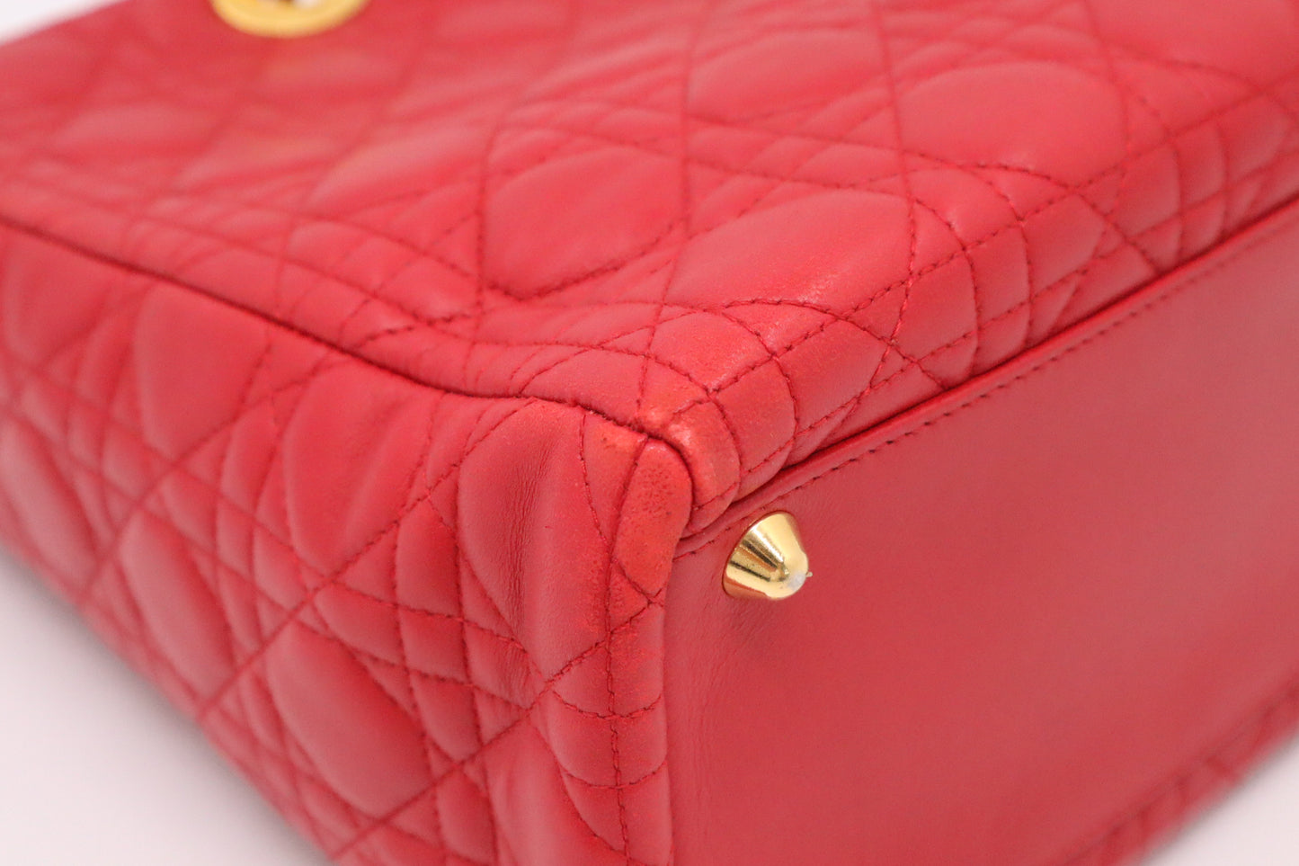 Dior Lady Dior Large in Red Cannage Leather