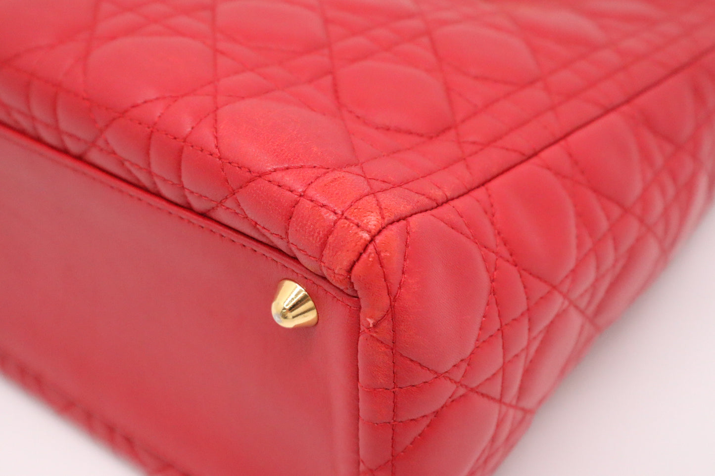 Dior Lady Dior Large in Red Cannage Leather