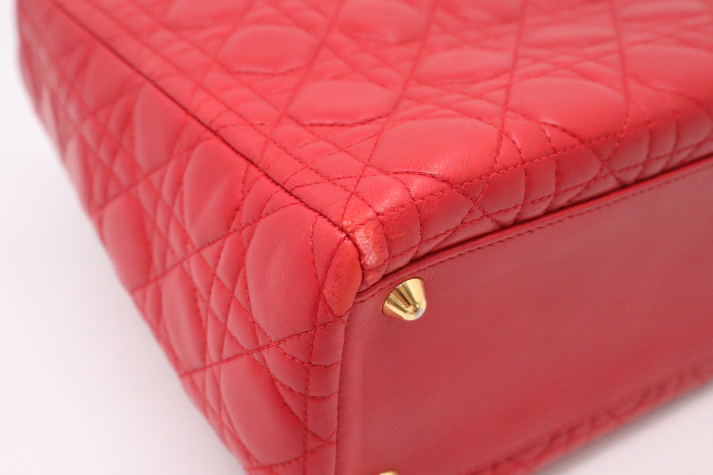 Dior Lady Dior Large in Red Cannage Leather