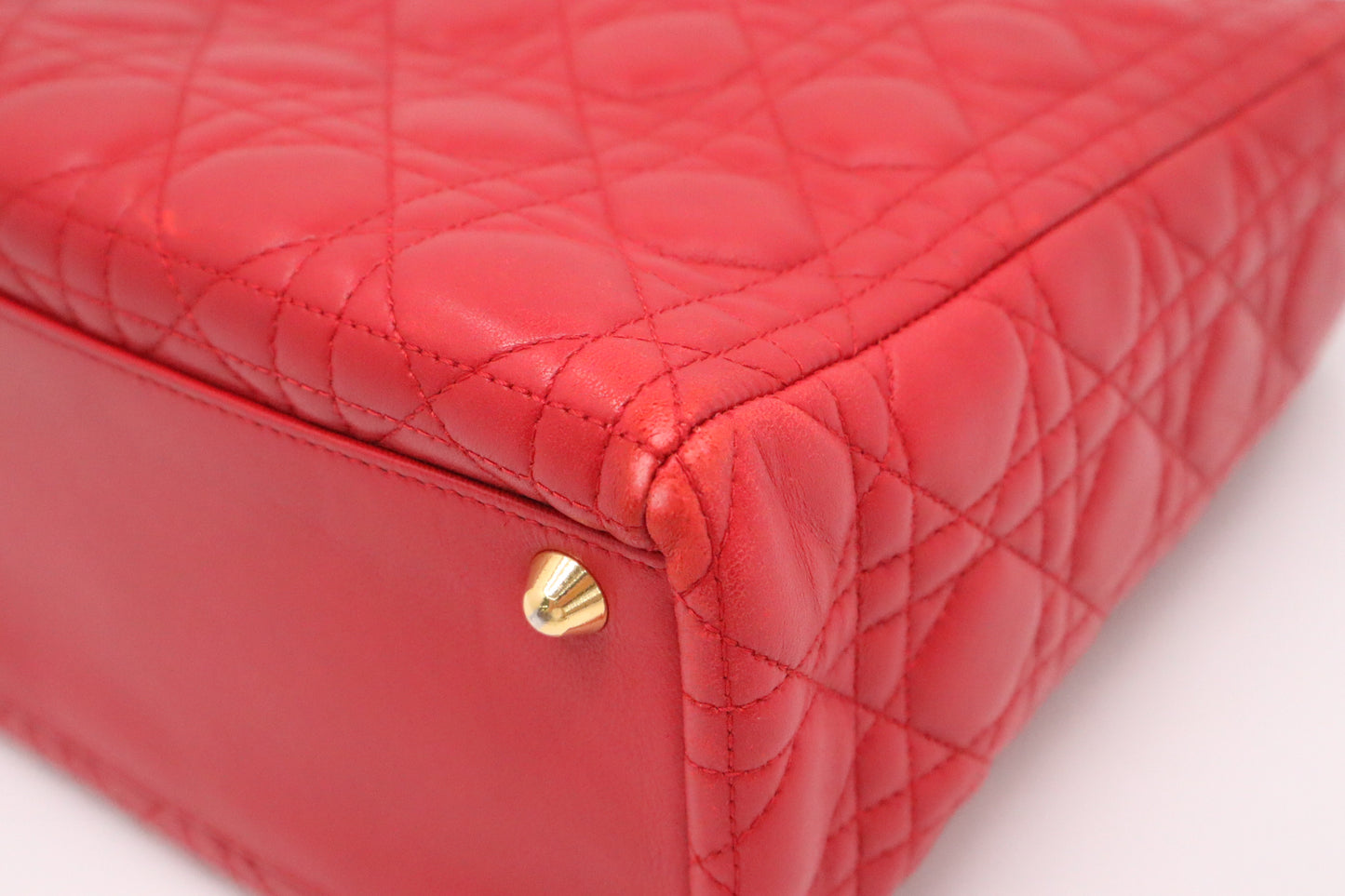 Dior Lady Dior Large in Red Cannage Leather