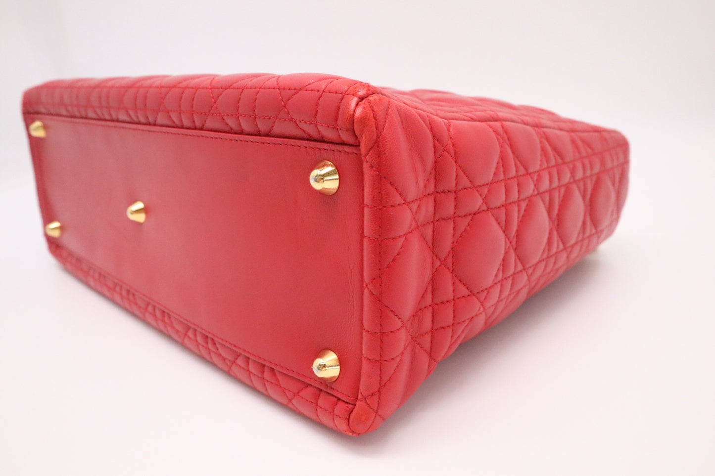 Dior Lady Dior Large in Red Cannage Leather