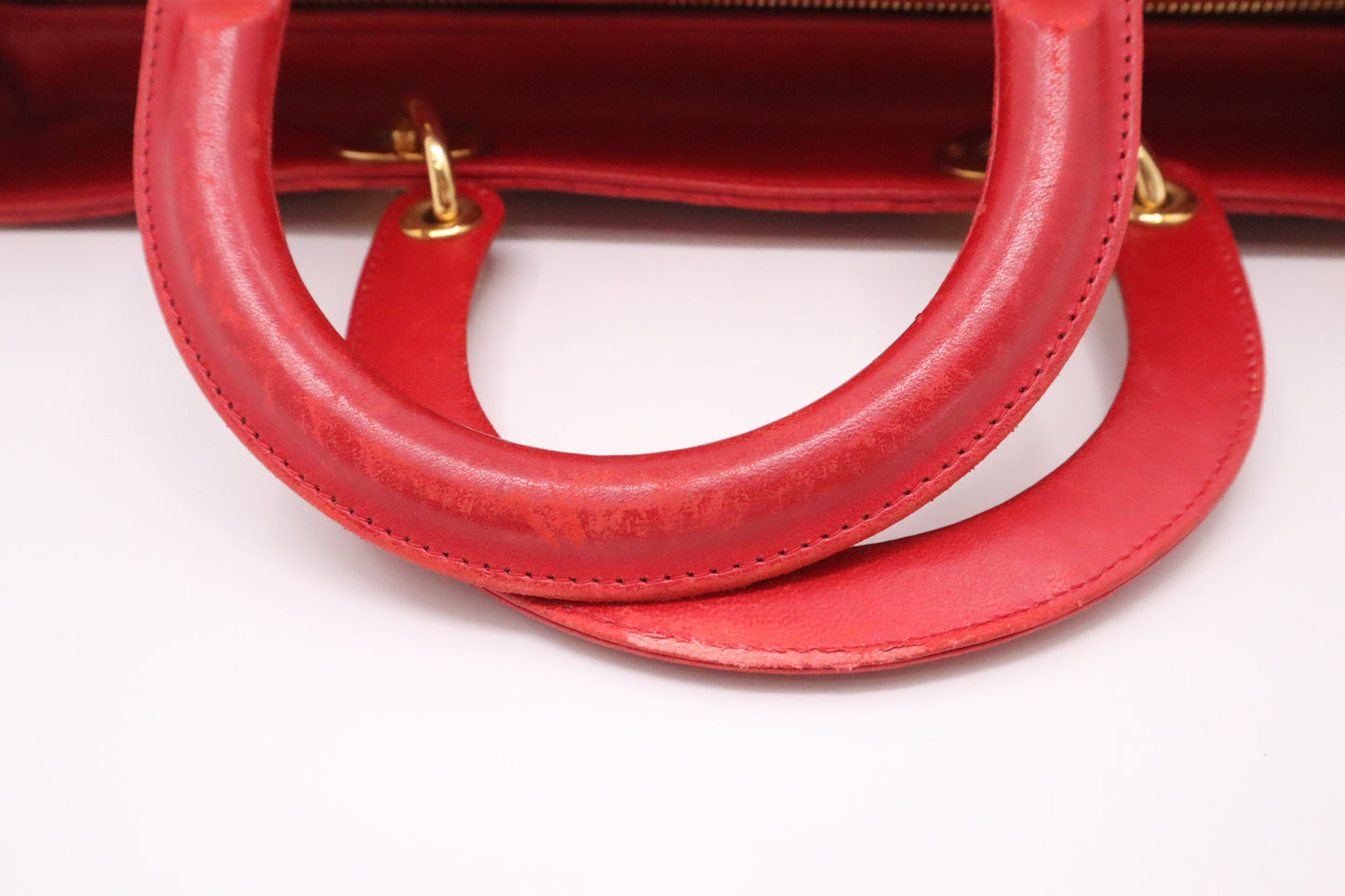 Dior Lady Dior Large in Red Cannage Leather