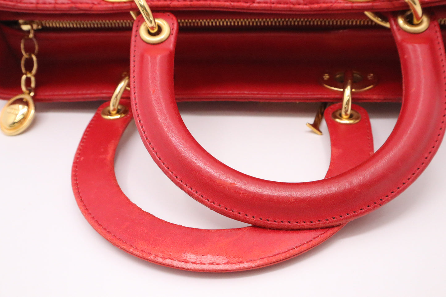 Dior Lady Dior Large in Red Cannage Leather