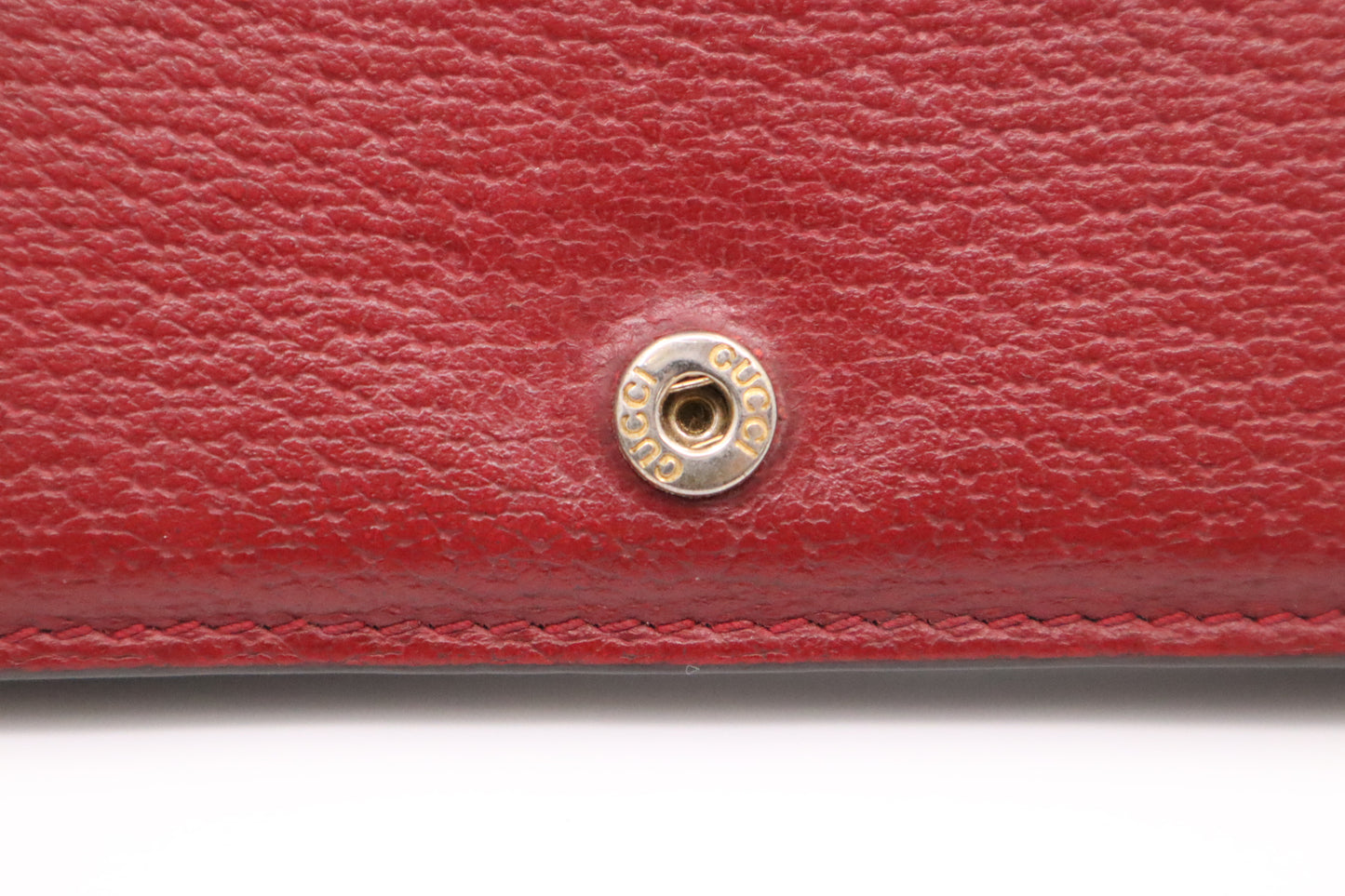 Gucci Flora Card Case Wallet in Red Leather