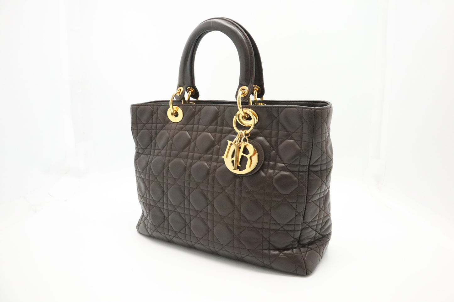 Dior Lady Dior Medium in Brown Cannage Leather