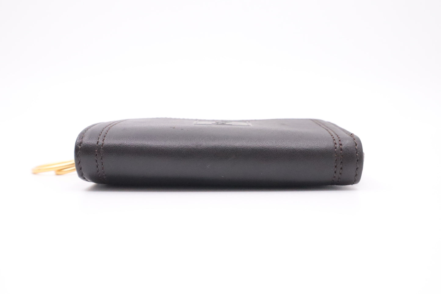 YSL Saint Laurent Coin Case in Brown Leather