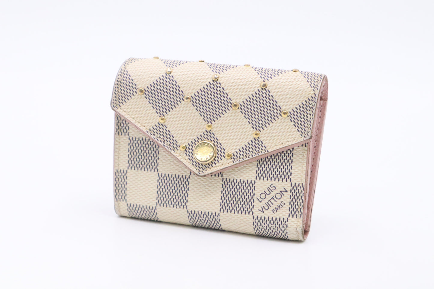 Louis Vuitton Studded Zoe Wallet in Damier Azur Canvas